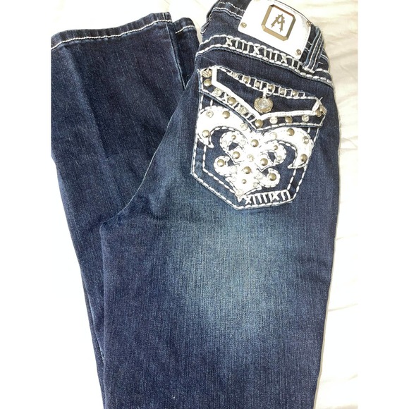 Answer Me Rhinestone Bootcut Jeans - Picture 6 of 7